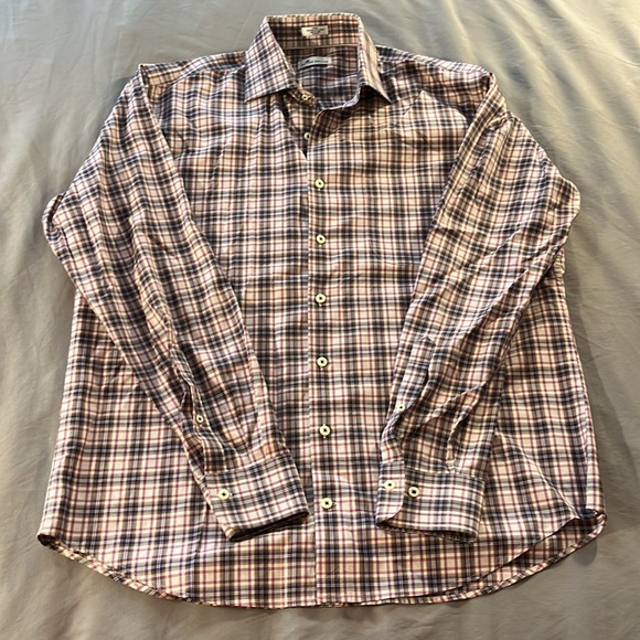 Peter Millar Multicolor Check Button Down Cotton - Picture 7 of 8